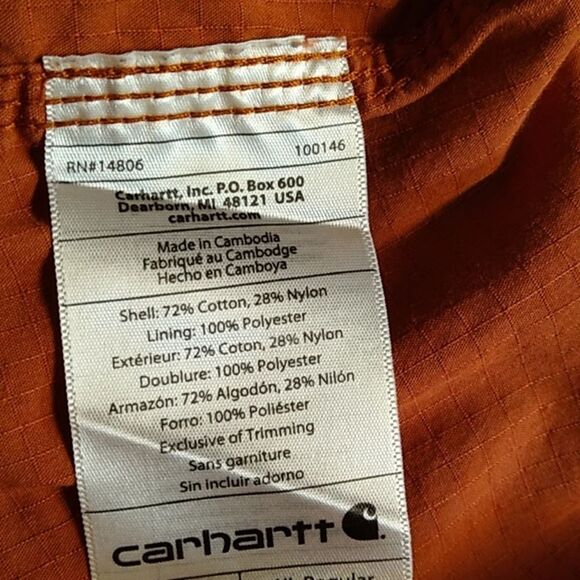 Carhartt Men's XL Relaxed Fit Cotton Blend Red Short Sleeve Shirt - Picture 6 of 7